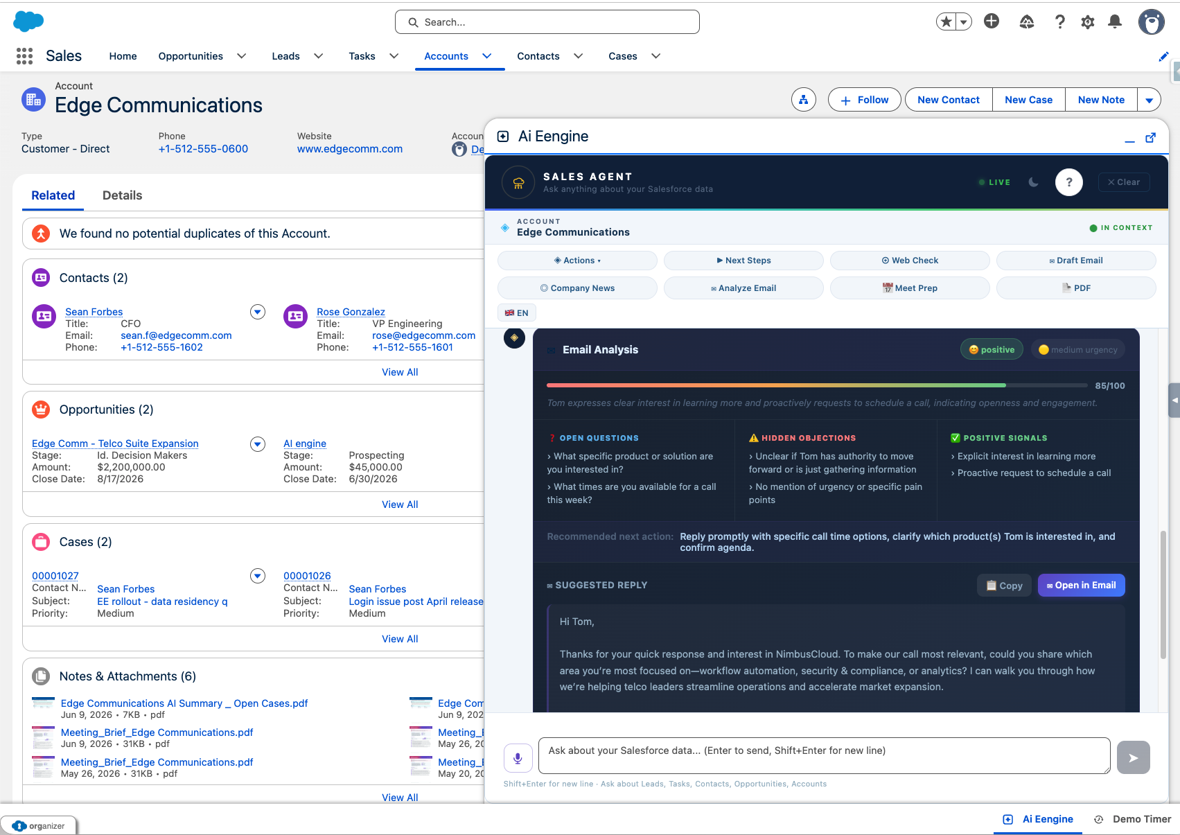 AI email thread analysis